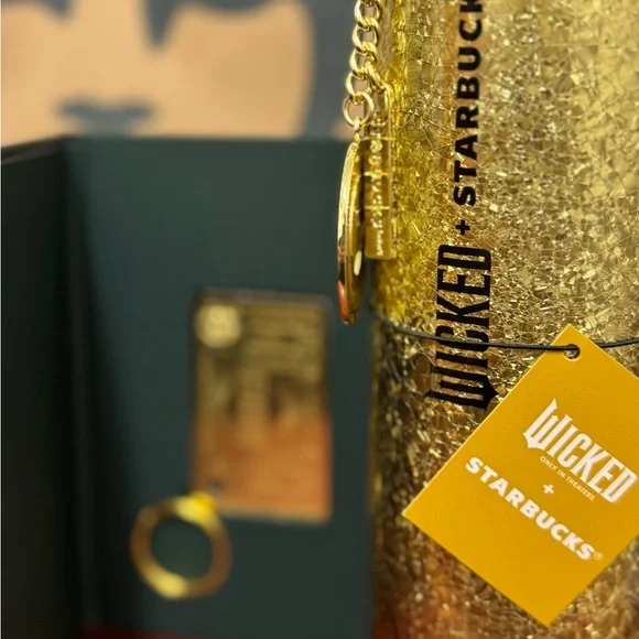 WICKED STARBUCKS Tumbler&Limited WICKED GOLD reloadable gift card keychain CARD - Picture 2 of 6